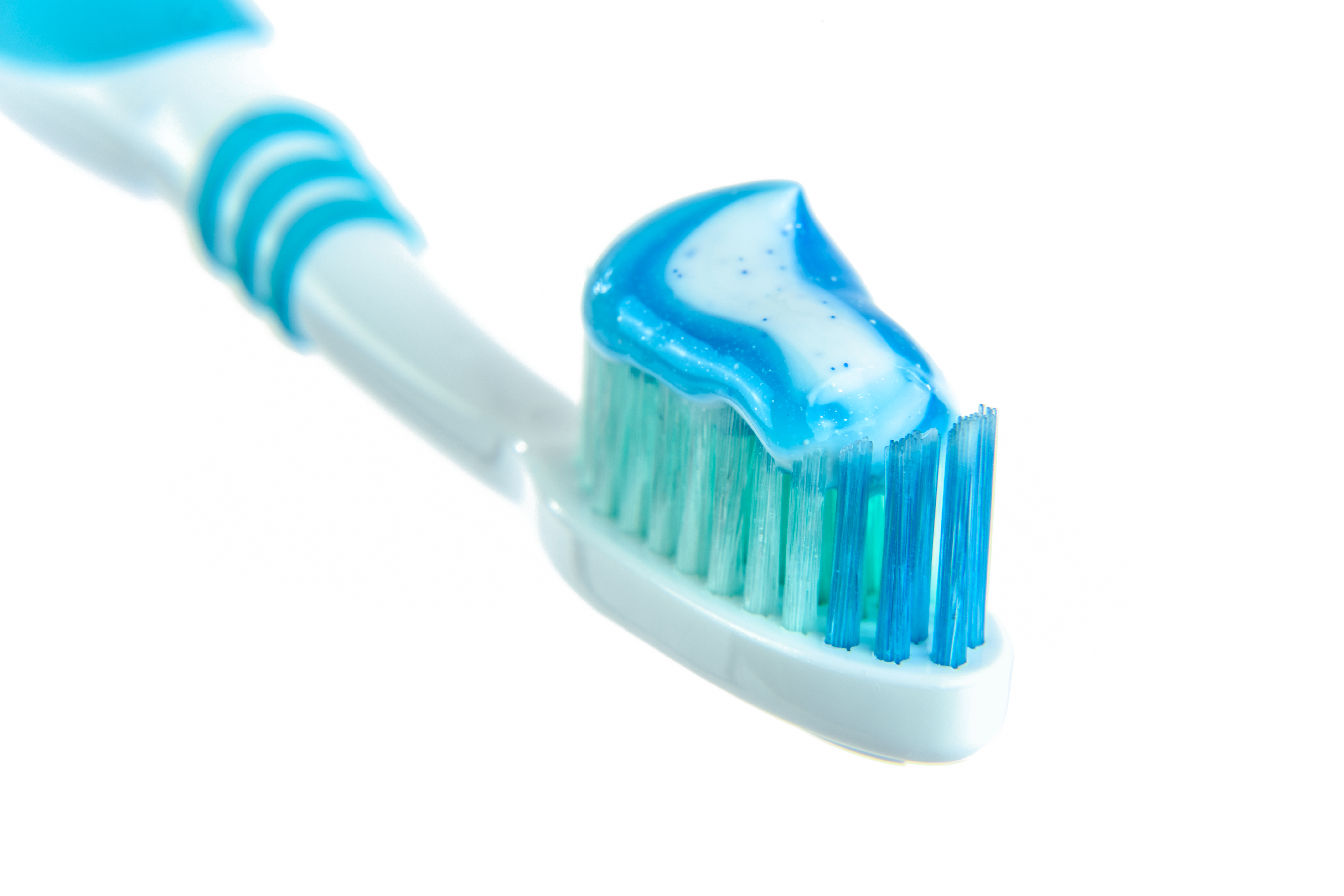Toothbrush with toothpaste on bristles
