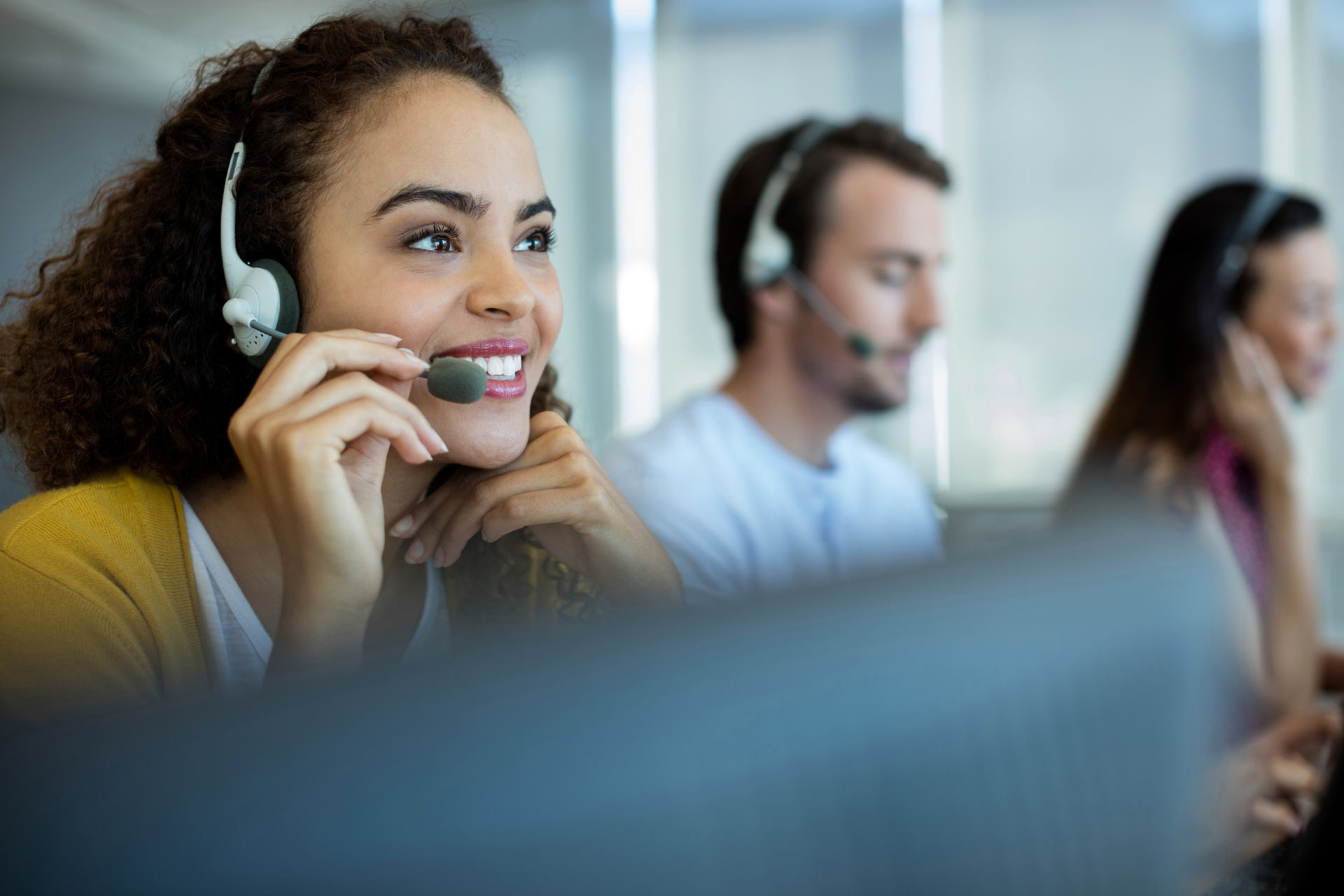 woman in a call center