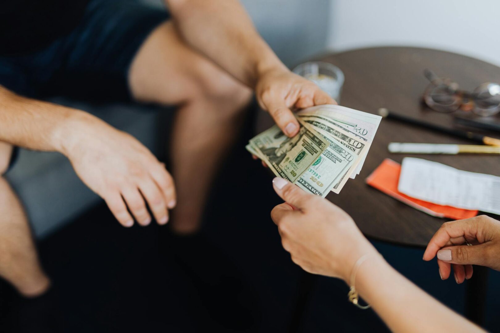 Money exchanging hands